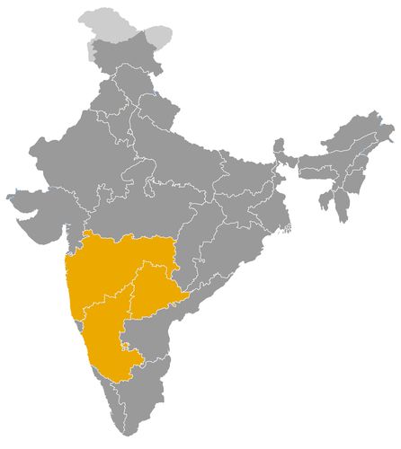 India • |1156/1184| • Kalachuris van Kalyan-dynastie: kaart